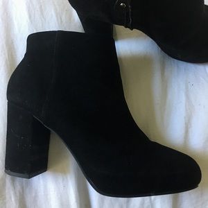 Topshop Black Suede Booties